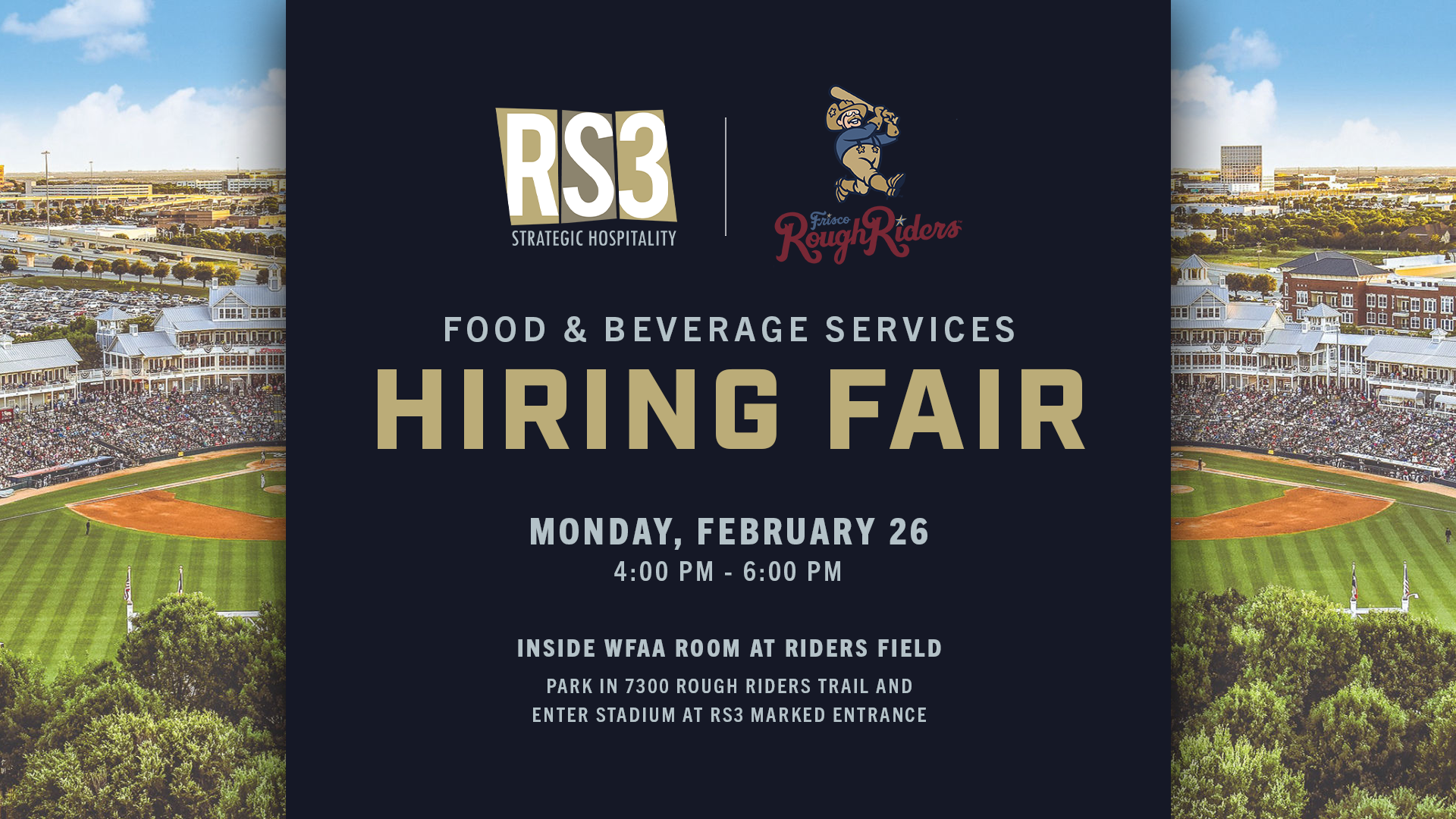 RS3 Strategic Hospitality to Host Hiring Fair at Riders Field