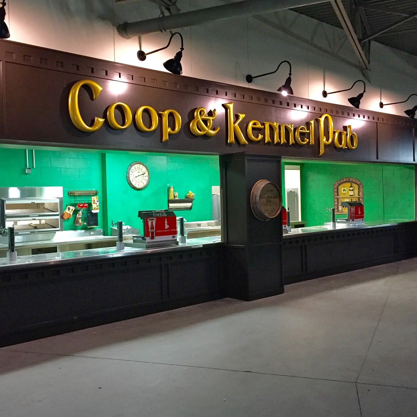 Coop & Kennel Pub concession stand storefront