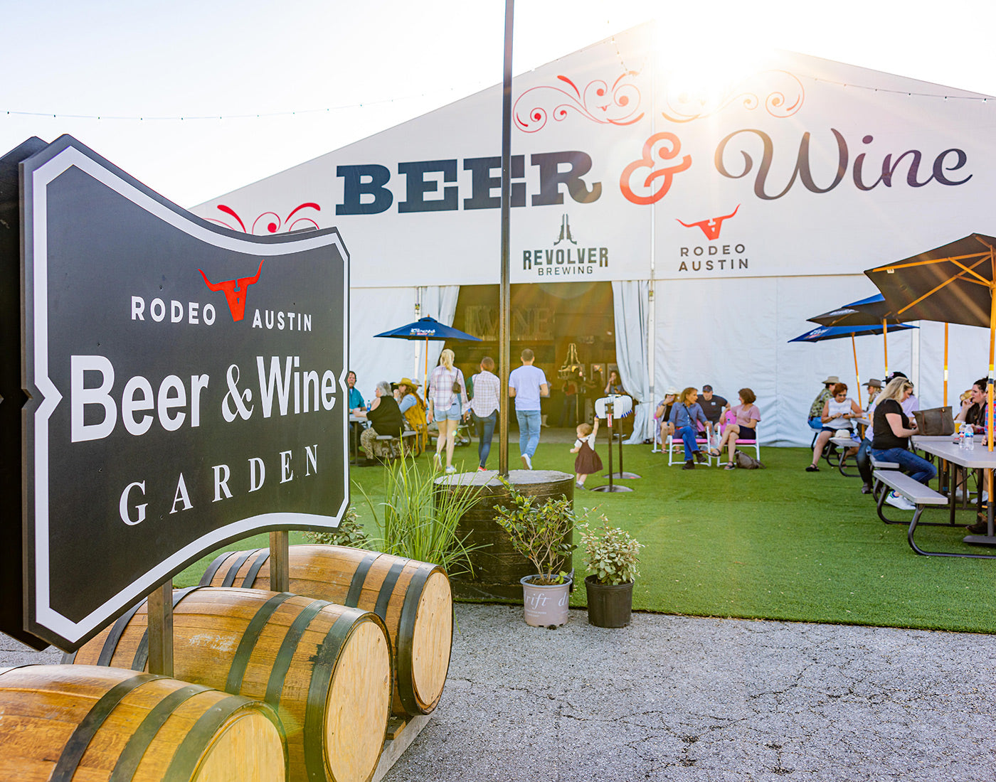 Rodeo Austin Beer & Wine Garden tent exterior